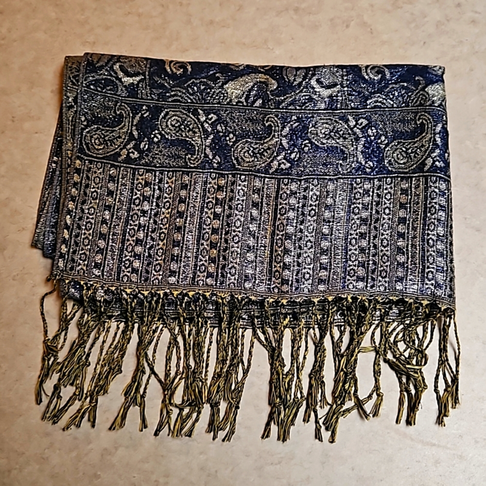 Metallic Pashmina-style Scarf Wrap Shawl
